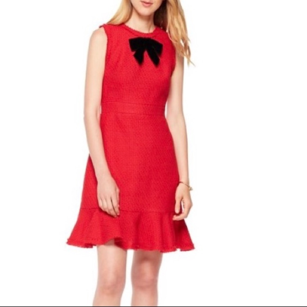 NWOT Kate Spade Sleeveless Red Tweed Sheath Dress